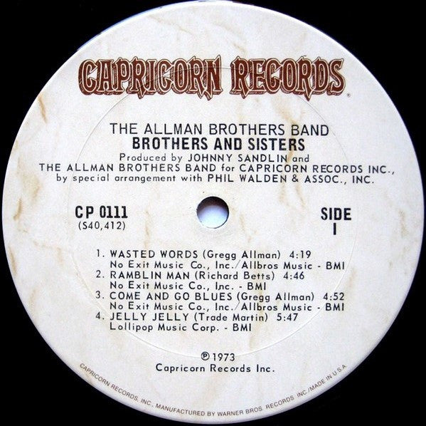 The Allman Brothers Band : Brothers And Sisters (LP, Album, San)