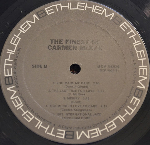 The Finest Of Carmen McRae* : ''You'd Be So Easy To Love'' (LP, Album, Comp)