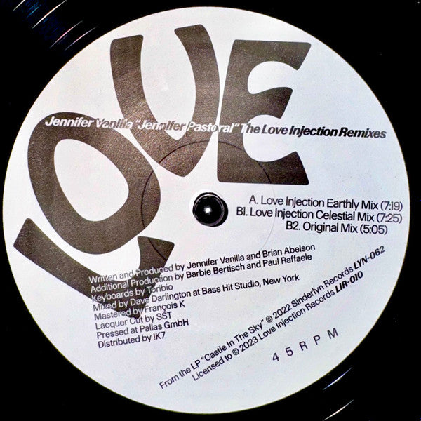 Jennifer Vanilla : Jennifer Pastoral (The Love Injection Remixes) (12")