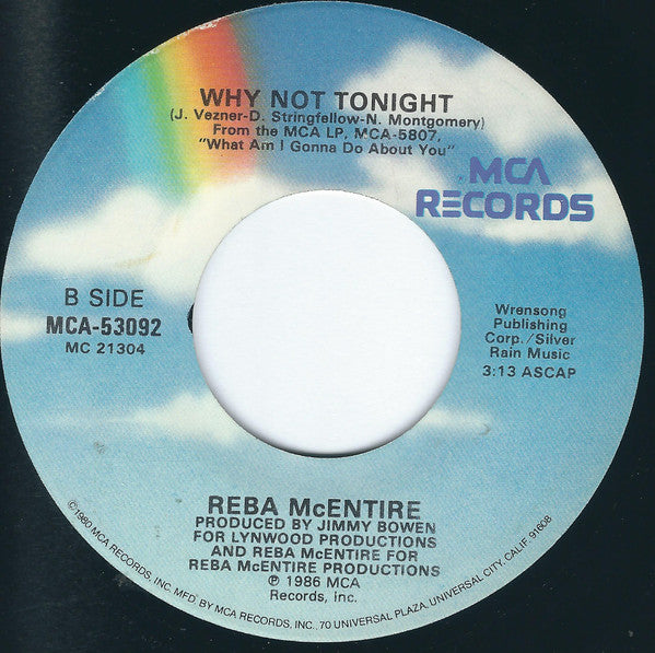 Reba McEntire : One Promise Too Late (7", Single, Glo)