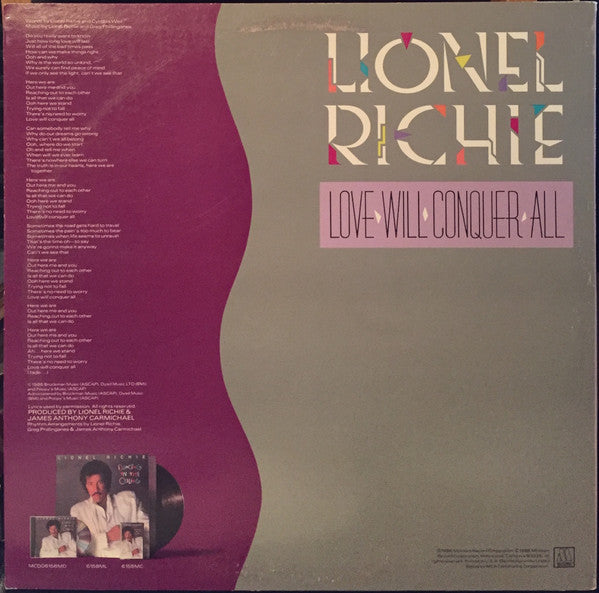 Lionel Richie : Love Will Conquer All (12")
