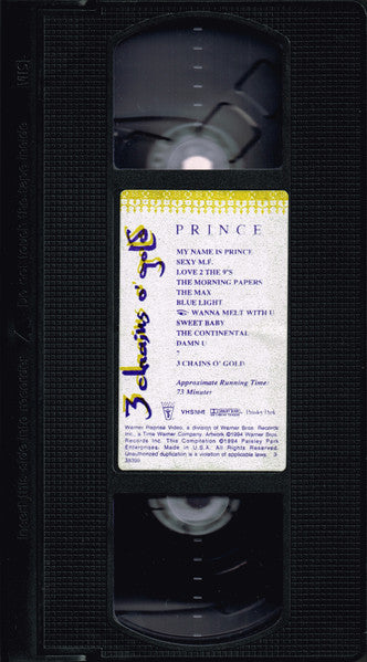 Prince And The N.P.G.* : 3 Chains O' Gold (VHS, Album, NTSC)