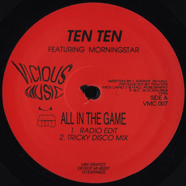 Ten Ten : All In The Game / Its Just A Groove (The Remixes) (12")