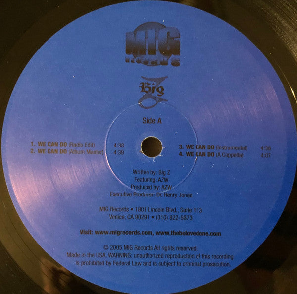 Big Z : We Can Do (12")