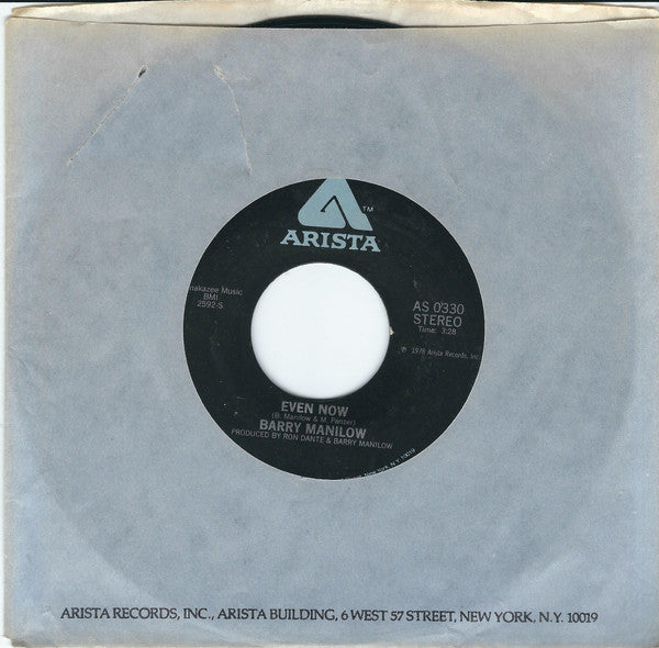 Barry Manilow : Even Now (7", Single, Styrene, PRC)