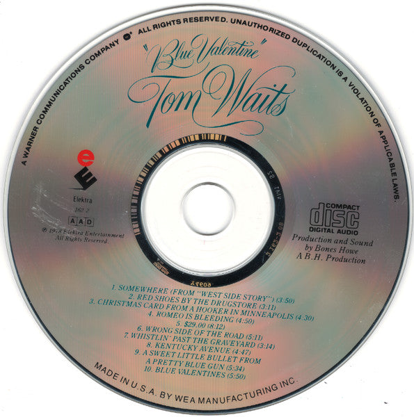 Tom Waits : Blue Valentine (CD, Album, RE, RP, WEA)