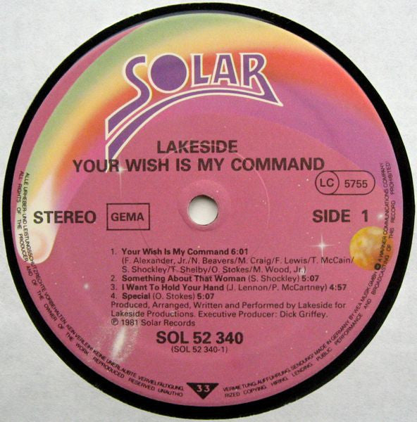 Lakeside : Your Wish Is My Command (LP, Album, Gat)