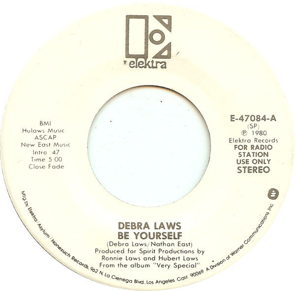 Debra Laws : Be Yourself (7", Mono, Promo, SP )
