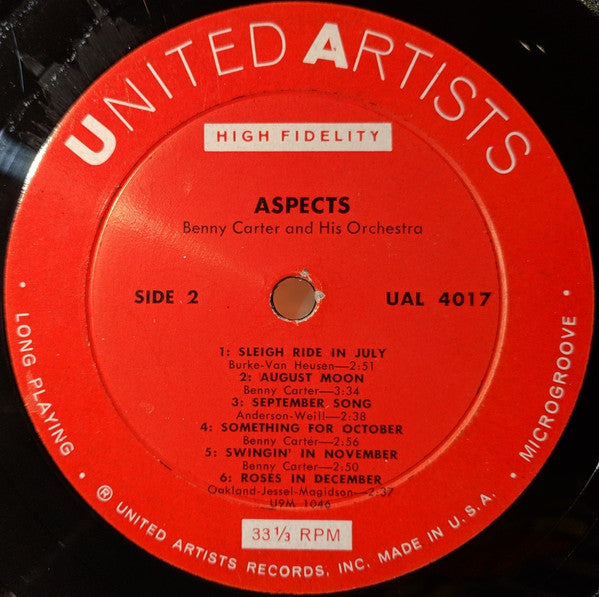 Benny Carter And His Orchestra : Aspects (LP, Mono)