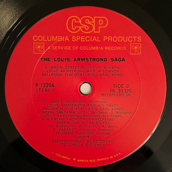 Louis Armstrong : The Louis Armstrong Saga (LP, Comp, RE)