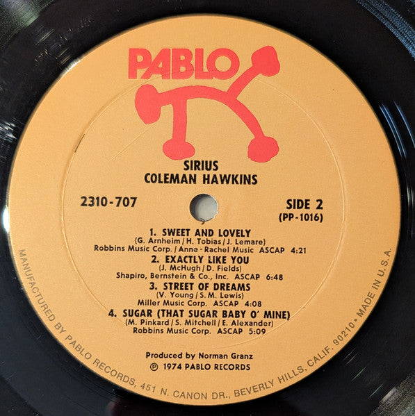 Coleman Hawkins : Sirius (LP, Album, RE)