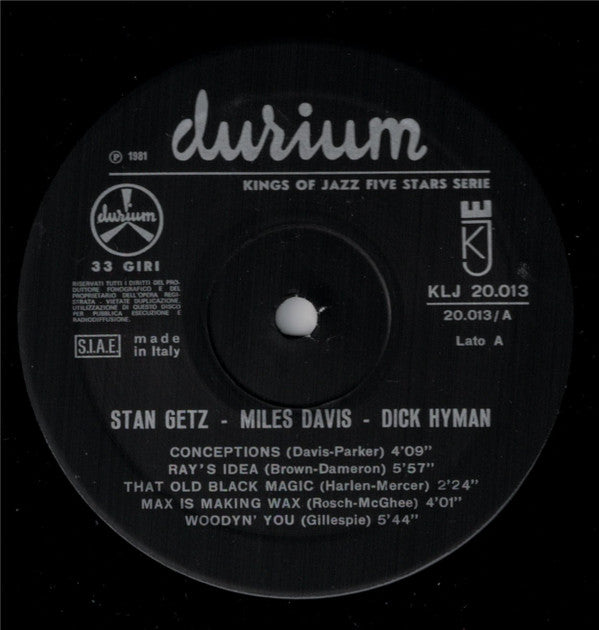 Stan Getz & Miles Davis : Here Are Stan Getz & Miles Davis At Their Rare Of All Rarest Performances Vol. 1 (LP, Comp)
