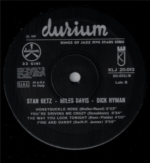 Stan Getz & Miles Davis : Here Are Stan Getz & Miles Davis At Their Rare Of All Rarest Performances Vol. 1 (LP, Comp)
