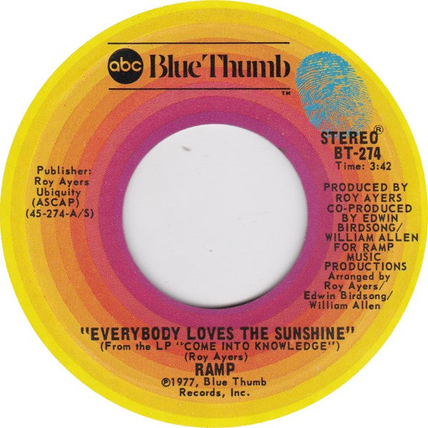 RAMP Everybody Loves the Sunshine 7インチ Buy Ramp : Everybody Loves The Sunshine (7