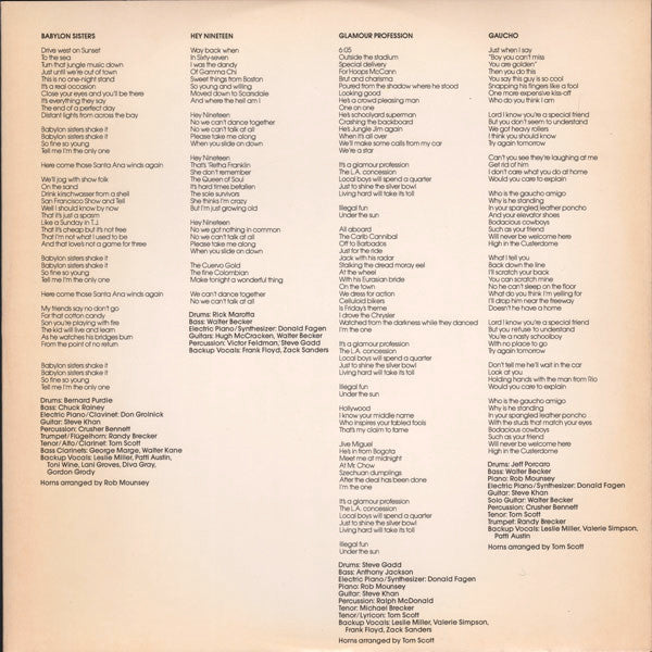 Steely Dan : Gaucho (LP, Album, Glo)