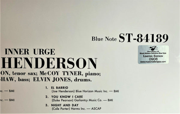 Joe Henderson : Inner Urge (2x12", Album, Ltd, Num, RE, Gat)