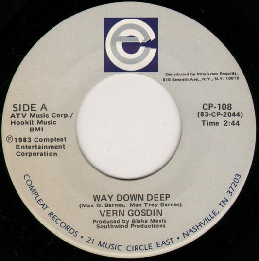 Vern Gosdin : Way Down Deep (7")
