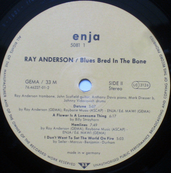 Ray Anderson : Blues Bred In The Bone (LP, Album)