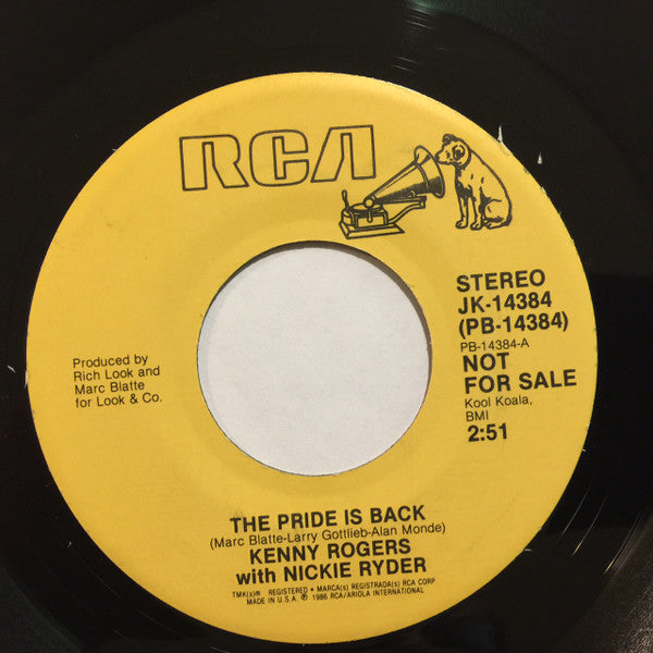Kenny Rogers With Nickie Ryder : The Pride Is Back (7", Single, Promo)