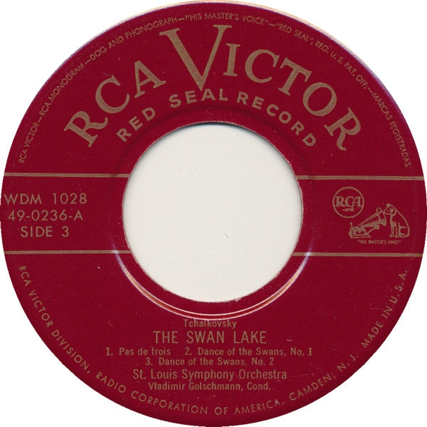 Tchaikovsky* / St. Louis Symphony Orchestra*, Vladimir Golschmann : The Swan Lake (5x7", Mono, Red + Box, Album)