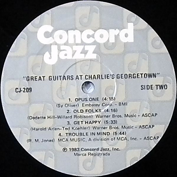 Great Guitars* - Charlie Byrd - Barney Kessel - Herb Ellis : Great Guitars At Charlie's Georgetown (LP, Album)