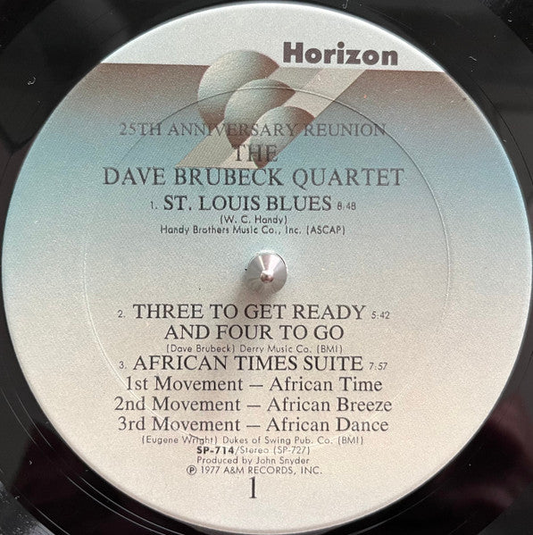 The Dave Brubeck Quartet : 25th Anniversary Reunion (LP, Album, Ter)