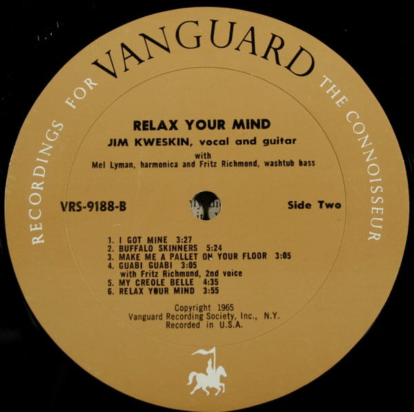 Jim Kweskin : Relax Your Mind (LP, Album, Mono)