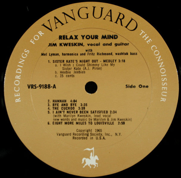 Jim Kweskin : Relax Your Mind (LP, Album, Mono)