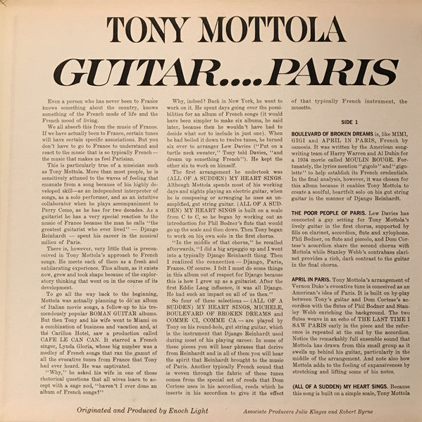 Tony Mottola : Guitar....Paris (LP, Album, Gat)