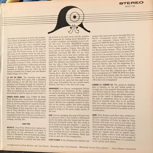 Tony Mottola : Guitar....Paris (LP, Album, Gat)