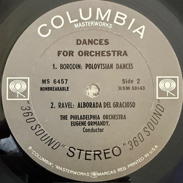 Glière* / Saint-Saëns* / Grieg* / Bizet* / Borodin* / Ravel* - Eugene Ormandy / The Philadelphia Orchestra : Dances For Orchestra (LP, Album, "36)