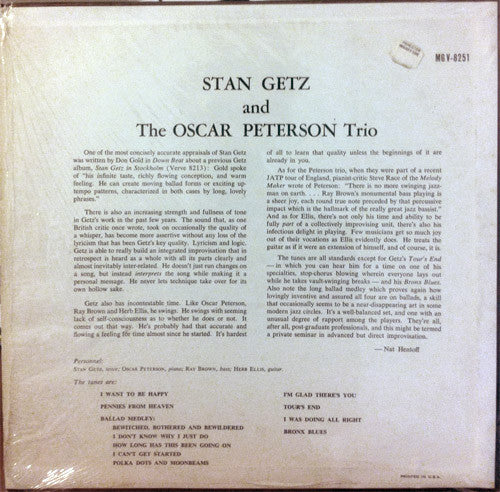 Stan Getz And The Oscar Peterson Trio : Stan Getz And The Oscar Peterson Trio (LP, Album, RE)