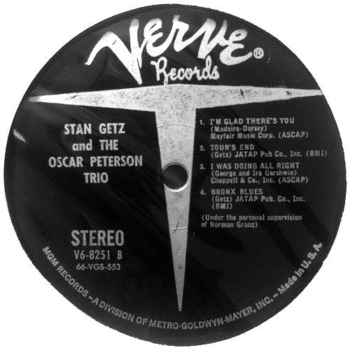 Stan Getz And The Oscar Peterson Trio : Stan Getz And The Oscar Peterson Trio (LP, Album, RE)