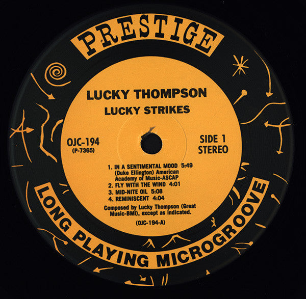 The Lucky Thompson Quartet : Lucky Strikes (LP, Album, RE)
