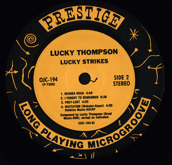 The Lucky Thompson Quartet : Lucky Strikes (LP, Album, RE)