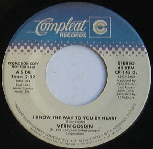 Vern Gosdin : I Know The Way To You By Heart (7", Promo)