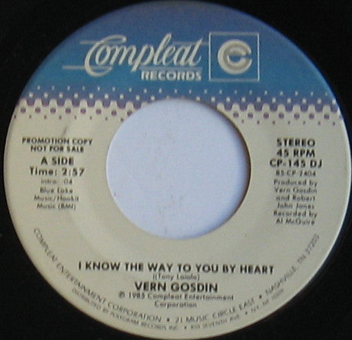 Vern Gosdin : I Know The Way To You By Heart (7", Promo)