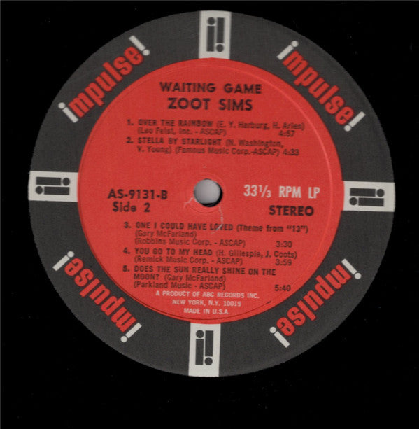 Zoot Sims : Waiting Game (LP, Album, Gat)