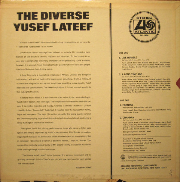 Yusef Lateef : The Diverse Yusef Lateef (LP, Album)