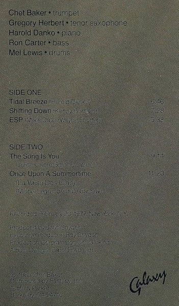 Chet Baker : Once Upon A Summertime (LP, Album, RE)