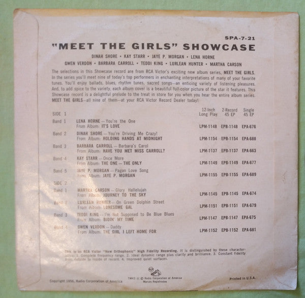 Various : Meet The Girls (An RCA Victor Showcase) (7", EP, Comp)