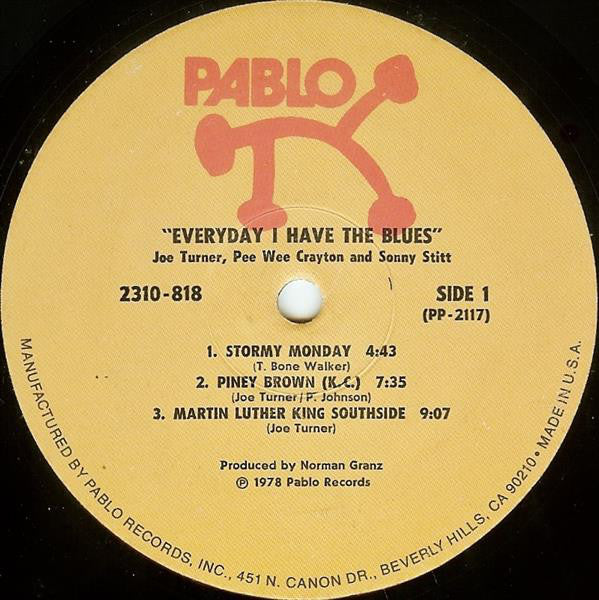 Joe Turner* - Pee Wee Crayton And Sonny Stitt : Everyday I Have The Blues (LP, Album, Als)