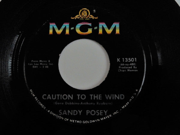 Sandy Posey : Born A Woman / Caution To The Wind (7", Mono)