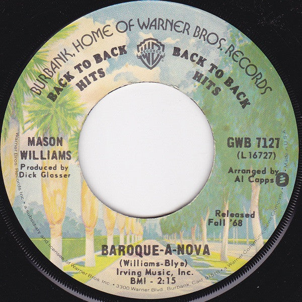 Mason Williams : Classical Gas / Baroque-A-Nova (7", Single, RE)