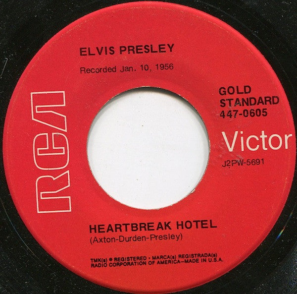 Elvis Presley : Heartbreak Hotel (7", RE)