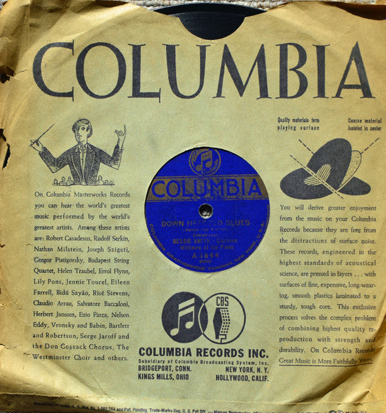 Bessie Smith : Down Hearted Blues / Gulf Coast Blues (Shellac, 10")