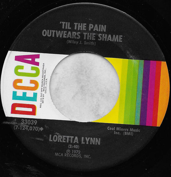 Loretta Lynn : Rated "X" (7", Single, Pin)
