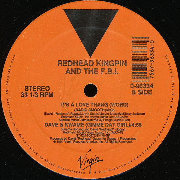 Redhead Kingpin And The FBI : It's A Love Thang (Word) (12")