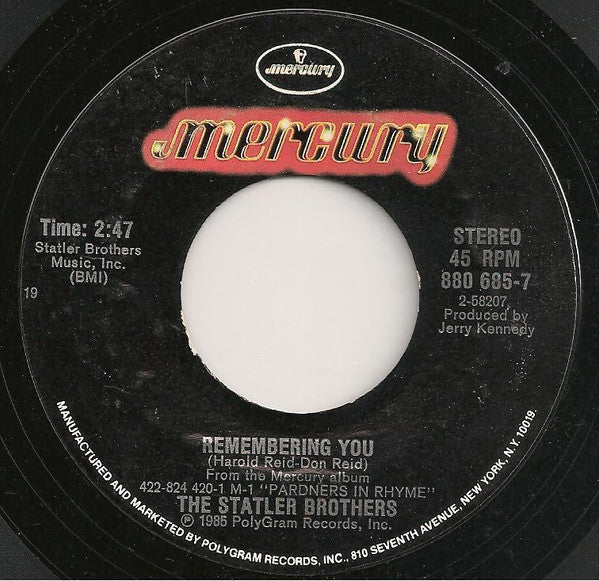 The Statler Brothers : Hello Mary Lou (7", Styrene, Bes)