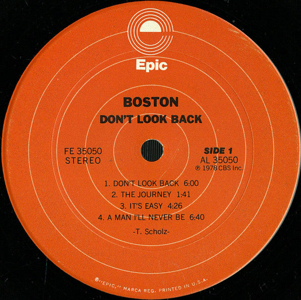 Boston : Don't Look Back (LP, Album, Pit)